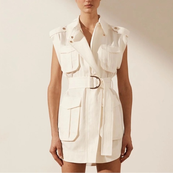 Shona Joy | Matilda Twill Utility Mini Dress Size: 6 - Picture 1 of 5